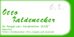 otto kaldenecker business card